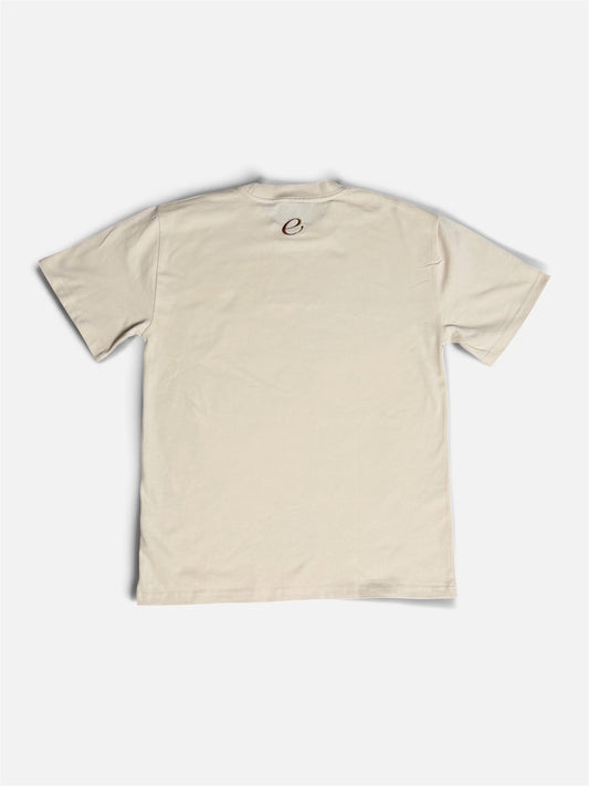 The Daily Heavyweight Tee - Creme/Brown