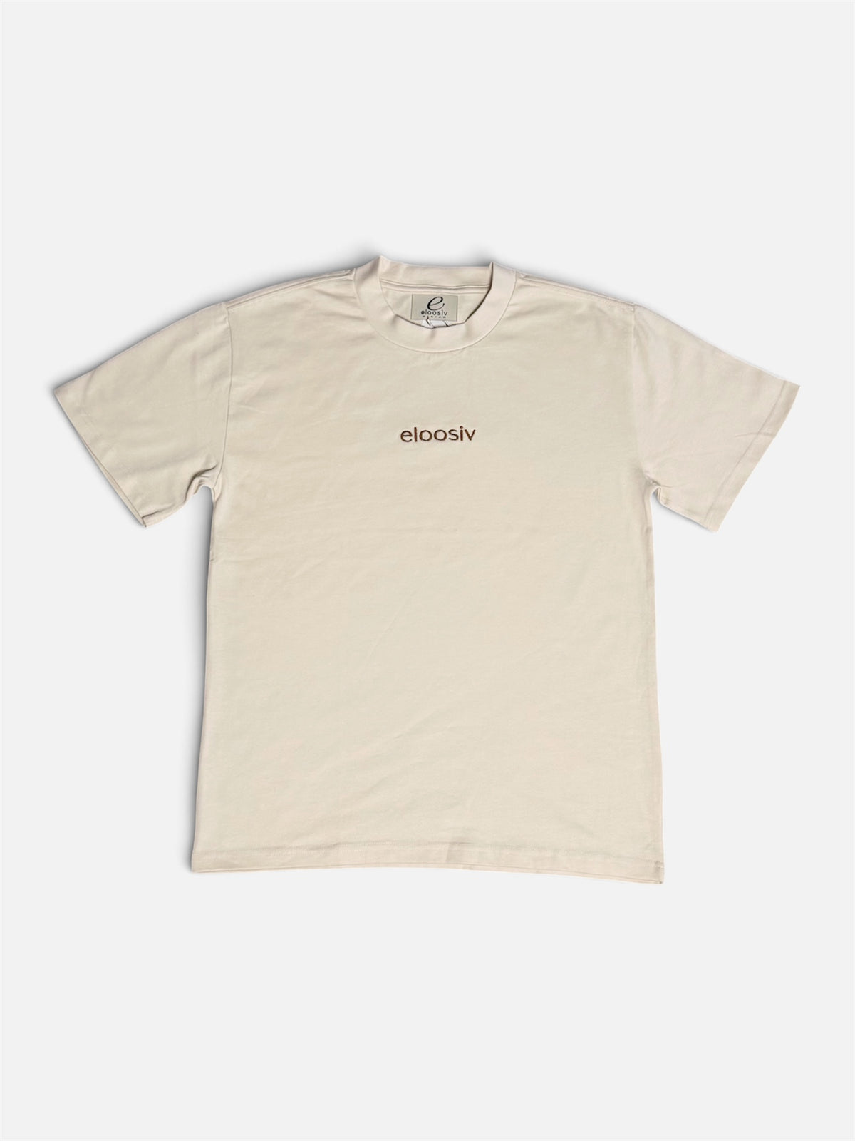 The Daily Heavyweight Tee - Creme/Brown