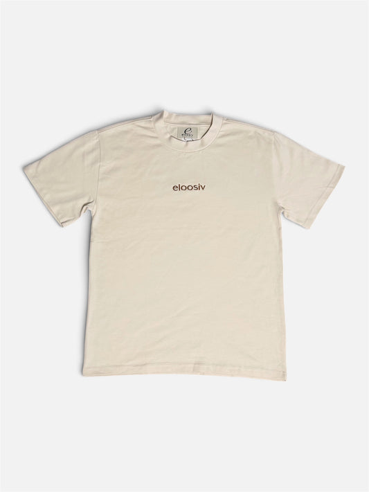 The Daily Heavyweight Tee - Creme/Brown