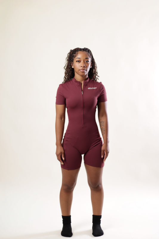 The Daily Short Length Bodysuit - Burgundy