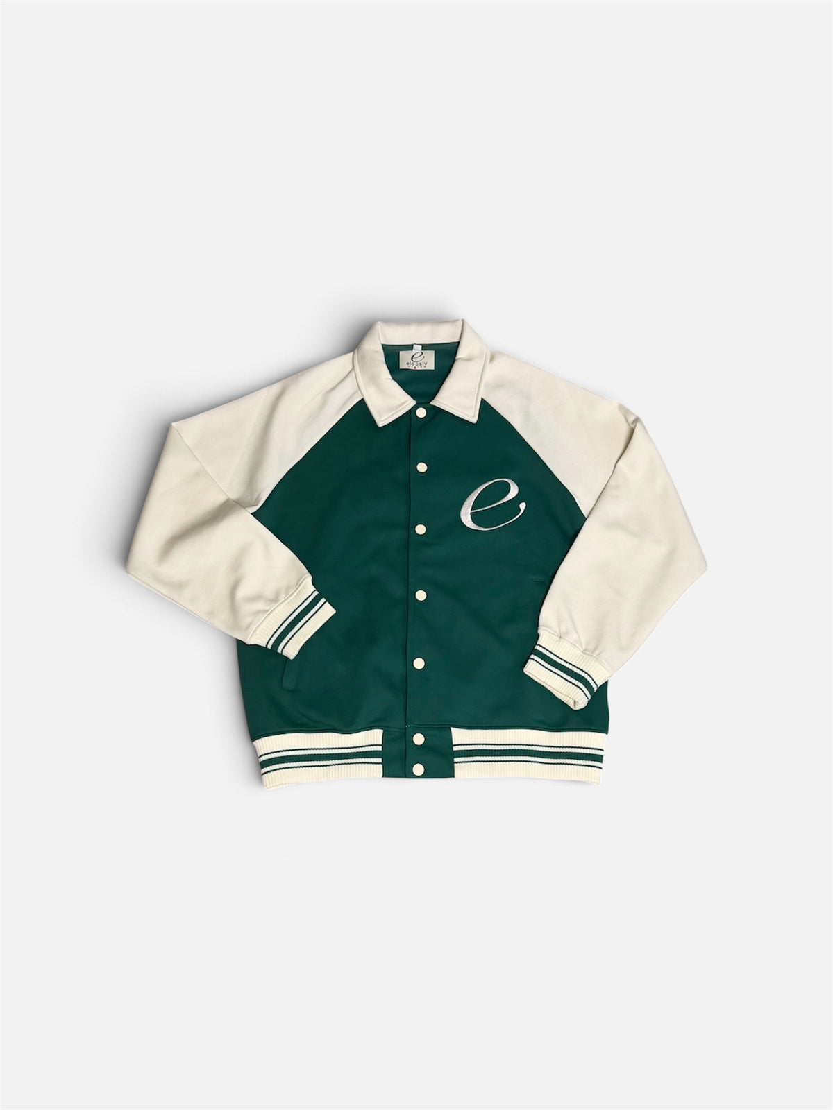 The Daily Varsity Jacket - Forest/Creme