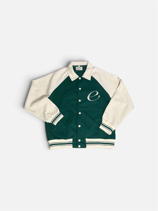 The Daily Varsity Jacket - Forest/Creme