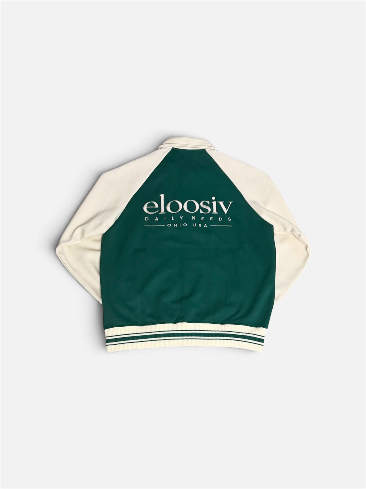 The Daily Varsity Jacket - Forest/Creme