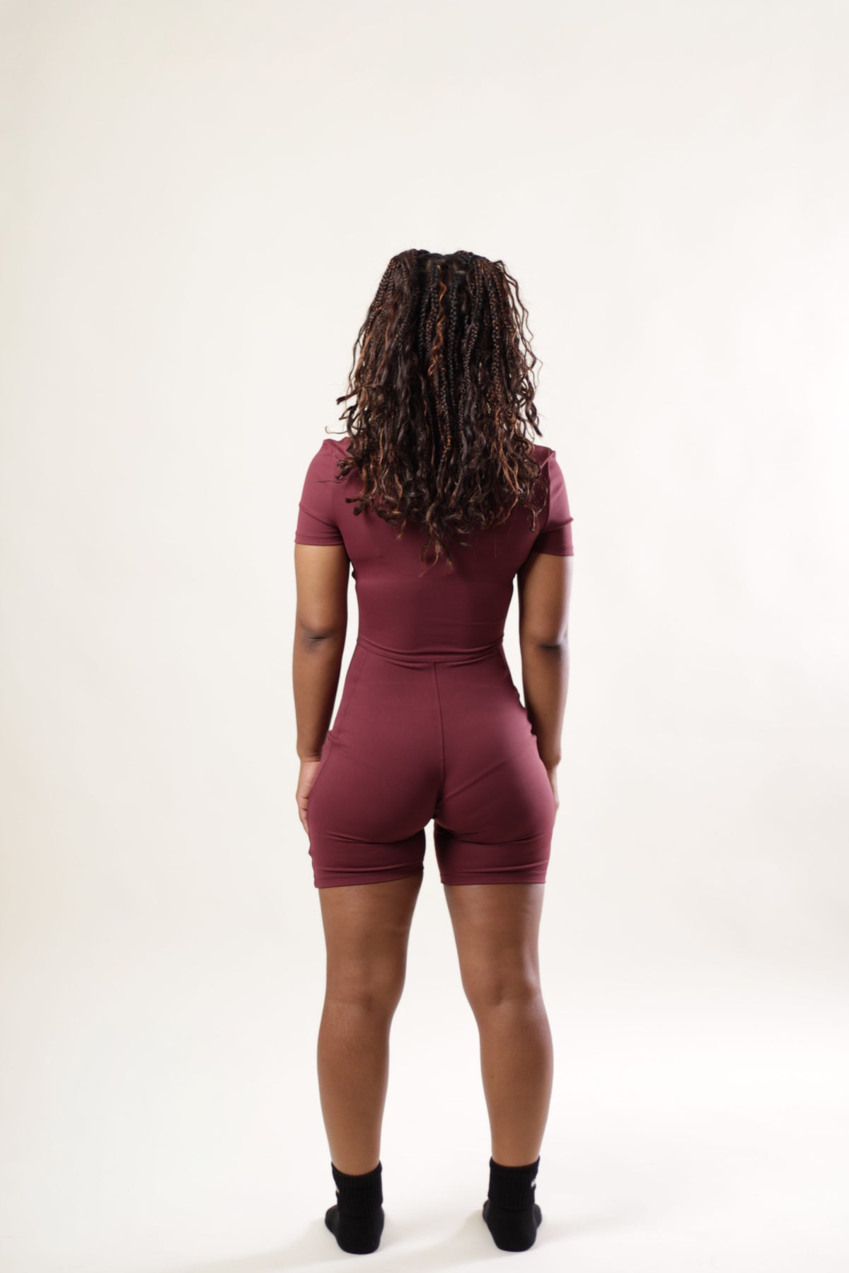 The Daily Short Length Bodysuit - Burgundy
